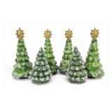 (6) Ino Schaller Papier Mache Pine Trees