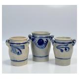 (3pc) Salt Glazed Stoneware Pottery Crocks