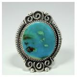 Large - Aaron Johnson Sterling & Turquoise Ring