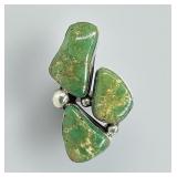 Large - Signed "D" Navajo Sterling & Turquoise R