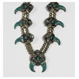 Navajo Sterling Silver & Turquoise Bear Claw Squas