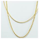 Pair of 14K Yellow Gold Rope Chains