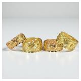 (4) 14K Gold Toe Rings