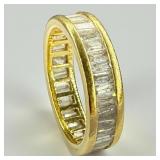 18K Yellow Gold Diamond Baguette Band Ring