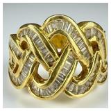 14K Yellow Gold Baguette Diamond Ring