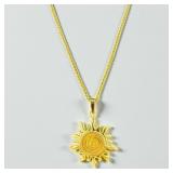 14K Yellow Gold Necklace w/ Mexican 2 Peso Gold Pe