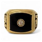 Diamond & 10K Gold "3M" Ring