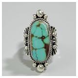 Guy Hoskie Navajo Sterling & Turquoise Ring