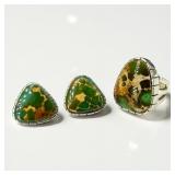 J G Koschtial Sterling Silver & Turquoise Ring &