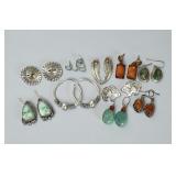 (10 pairs) Assorted Southwest Sterling Earrings
