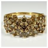 10K Yellow Gold Diamond Cocktail Ring