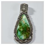 Large Delbert Gordon Turquoise & Sterling Pendant
