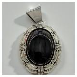 Tom Lewis Sterling SIlver and Black Onyx Pendant