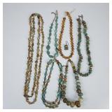 (7pc) Turquoise & Jasper Beaded Necklaces & Earrin
