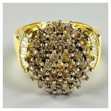 10K Yellow Gold Chocolate Diamond Cocktail Ring