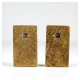 14K Gold & Sapphire Cufflinks
