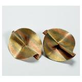 14K Tri-Color Gold Pierced Earrings