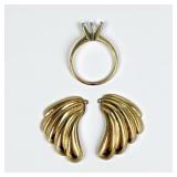 14K Gold Earring Jackets & Ring Setting