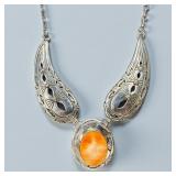 Robert Shakey Sterling & Spiny Oyster Necklace