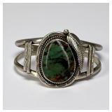 Joe Willie Navajo Sterling Silver and Turquoise Cu