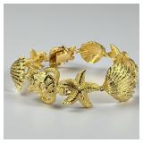 14K Yellow Gold Sea Life Motif Bracelet