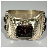 Tommy Moore Sterling Silver & Black Onyx Watch