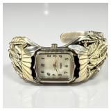 Native American Sterling Silver Cuff Watch Signed