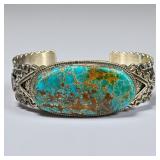 Darrell Cadman Sterling Silver Turquoise Cuff Brac