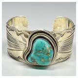 Ben Begaye Sterling Silver Turquoise Cuff Bracelet