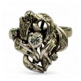 Diamond & Palladium Twist Ring