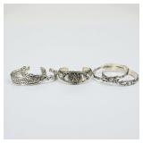 (5pc) Sterling Silver Bracelets & Cuffs