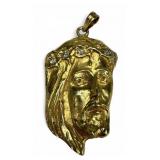 Diamond and 14K Gold Jesus Christ Pendant