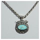 Freddy Charley Sterling Silver & Turquoise Chain &