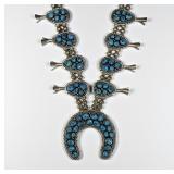 Navajo Sterling Silver & Turquoise Squash Blossom