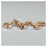 Group Of 10K Morganite & Diamond Rings