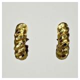 14K Yellow Gold Half Hoop Earrings
