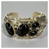 Les Craig Sterling Silver and Black Onyx Cuff Brac