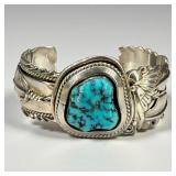 Ben Begaye Sterling Silver Turquoise Cuff Bracelet