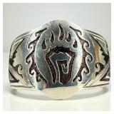 Signed "DS" Sterling SIlver Navajo Cuff Bracelet