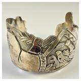 Floyd Becenti Sterling Silver Engraved Bracelet