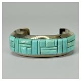 Richard Begay Sterling Silver Turquoise Cuff Brace