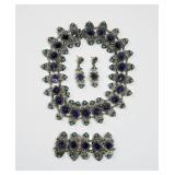 (4pc) Mexican Modernist Sterling, Amethyst & Turqu