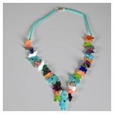 Zuni Multi-Stone Animal Fetish Necklace
