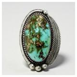 Large - Randy Secatero Sterling & Turquoise Ring