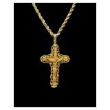 14K Gold Crucifix Pendant & Chain
