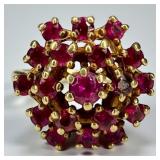 14K Yellow Gold & Pink Sapphire Cocktail Ring