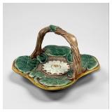 Antique Majolica Handled Lilyï¿½ Plate