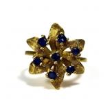 14K Yellow Gold & Sapphire Ladies Ring