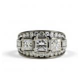 Ladies 10K White Gold Diamond Ring