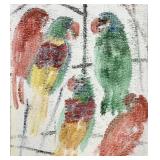 Hunt Slonem "Lories" Oil On Board